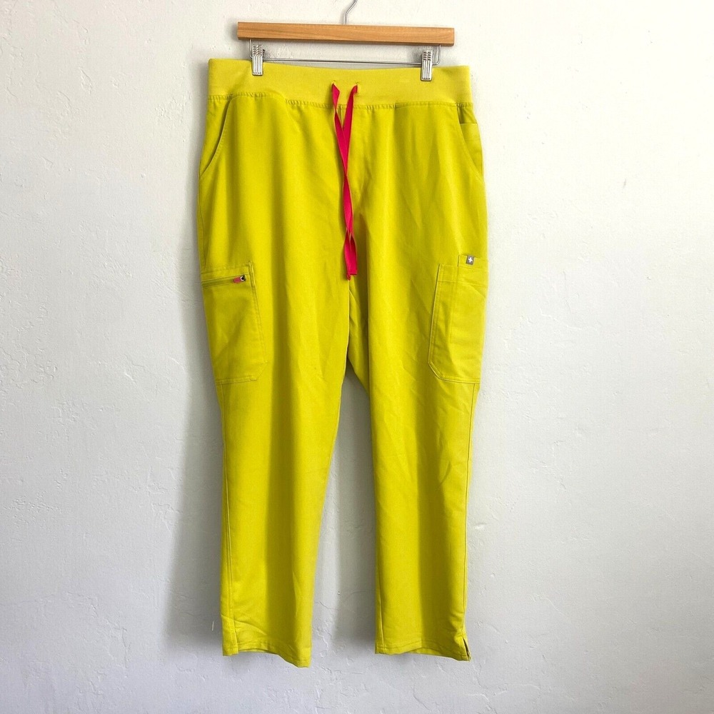 Figs High Waist Skinny Yola Scrub Pants Women Size 2XL Neon Yellow